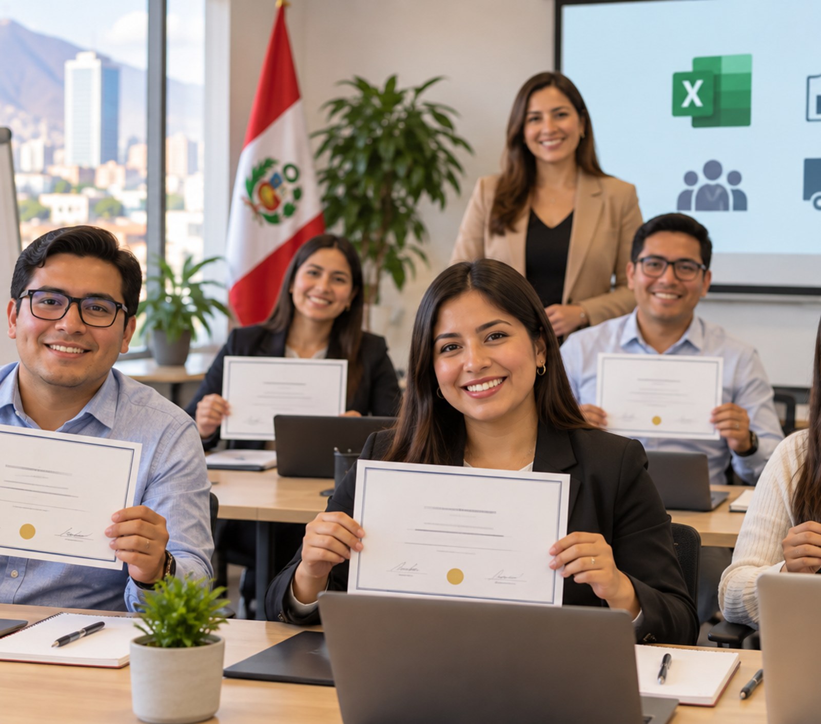 Equipo profesional en sesión de formación
